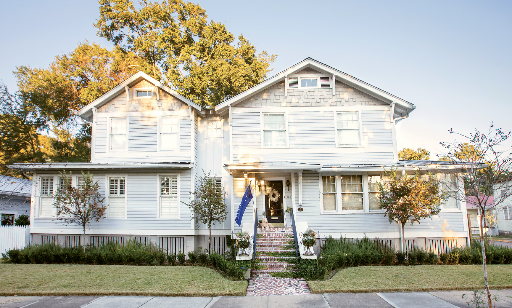 The Browns’ century-old Craftsman-style residence is a mail-order “kit” house—similar to those popularly sold by Sears, Roebuck &amp; Co. between 1908 and 1940 for homeowners to construct themselves, every piece marked and numbered. An addition, to the left of the entry, was built by a previous owner.