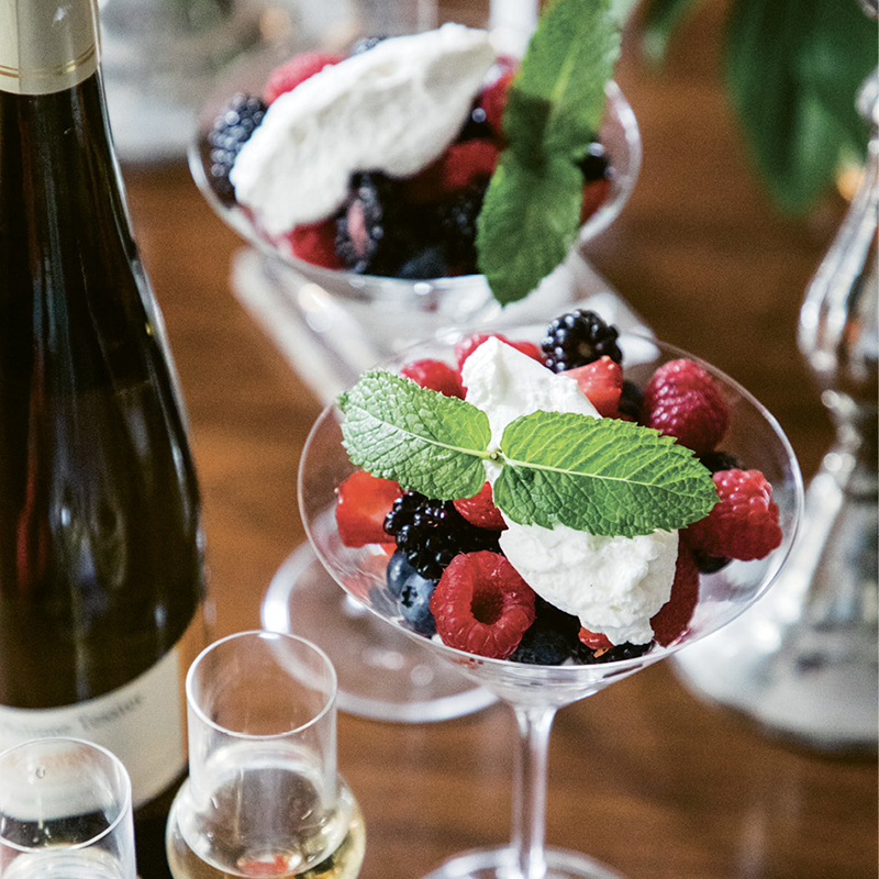 Wagner suggests pairing the dessert with Cerdon du Bugey, a sweet bubbly from Domaine Renardat-Fâche. “It goes perfectly with berries or chocolate,” she notes.