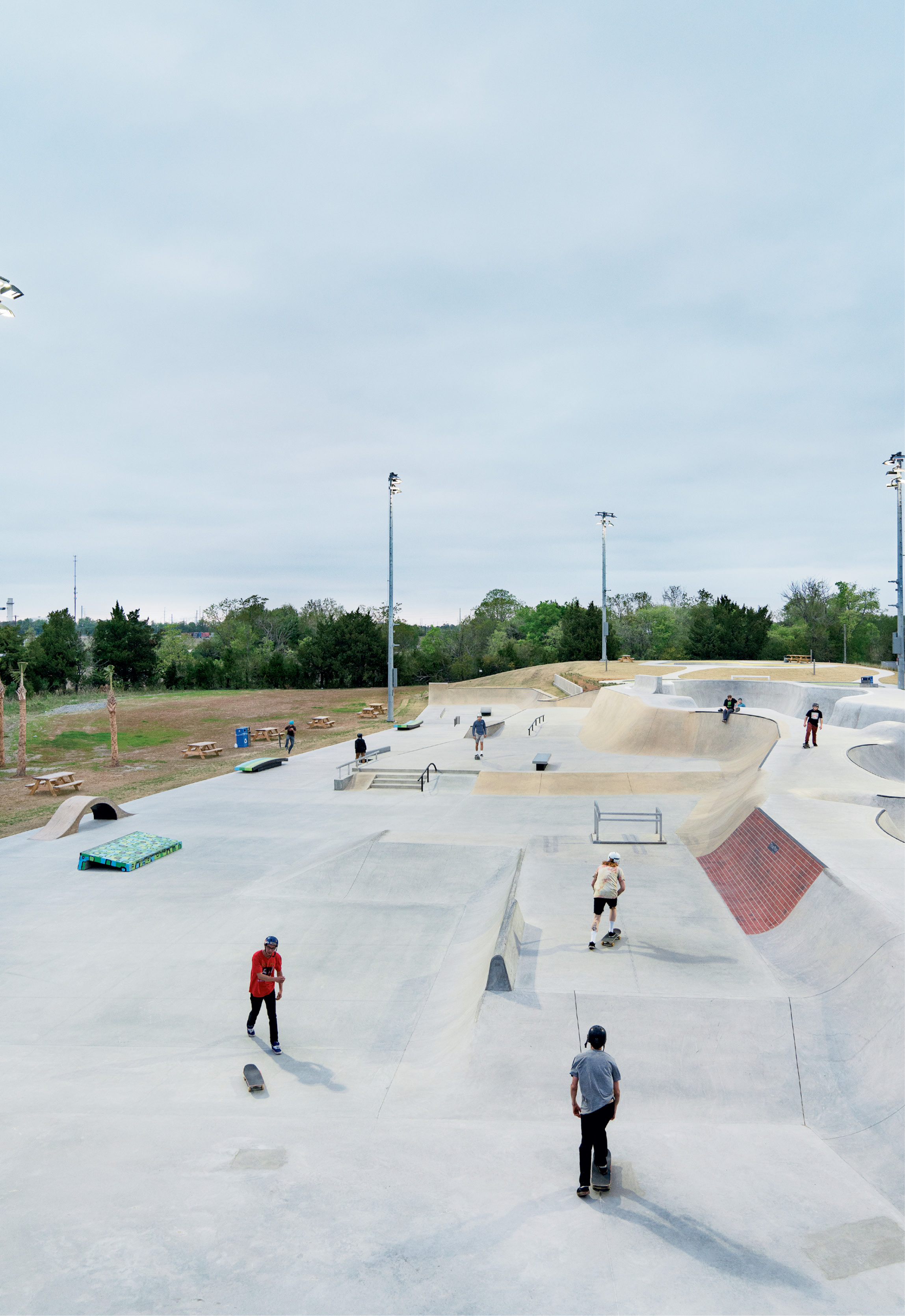 The Street Course replicates surfaces found on city streets and features three pieces of “skate art” and three pieces of marble.
