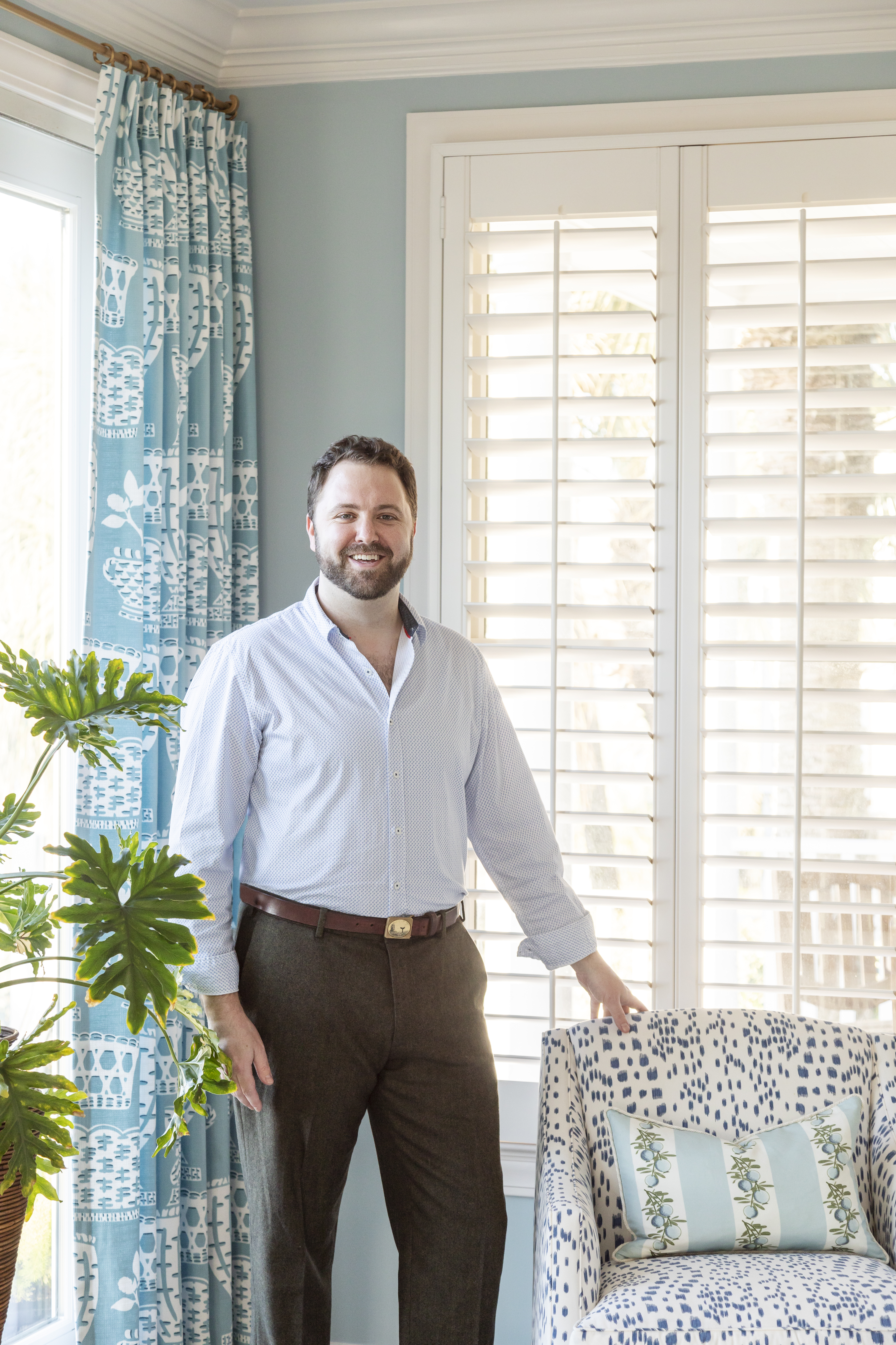 The couple turned to interior designer J.P. Horton to bring a contemporary yet traditional touch to the three story, five-bedroom, waterfront residence.