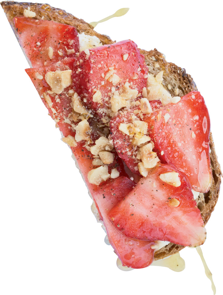 Vintage Coffee Café: Forego jam in favor of creamy ricotta and fresh strawberries on Normandy Farm Artisan Bakery sourdough