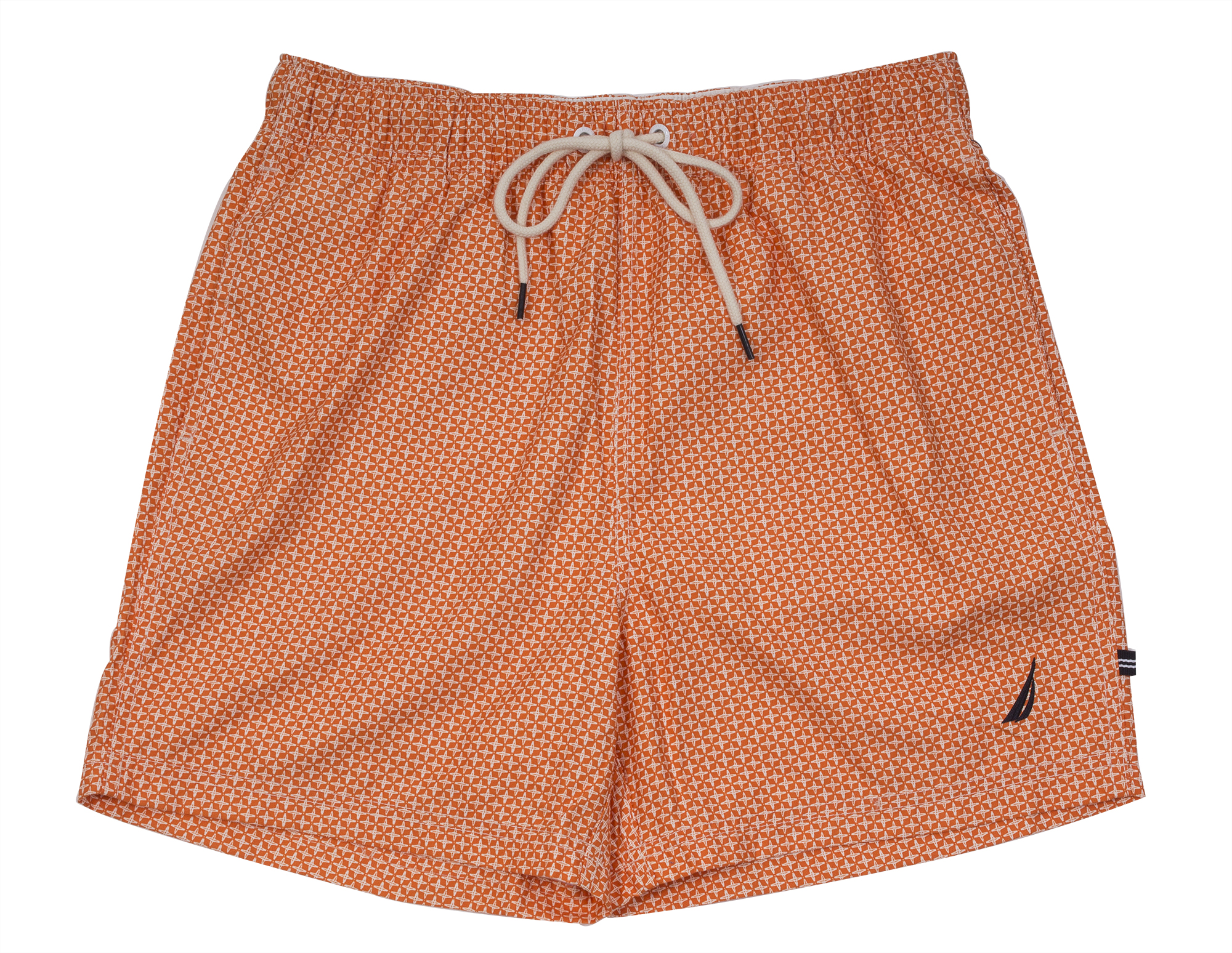 Nautica ”Quick Dry Geo Print” swim trunks in &quot;fireside,&quot; $60 at Belk Men&#039;s Store, Mount Pleasant Towne Centre