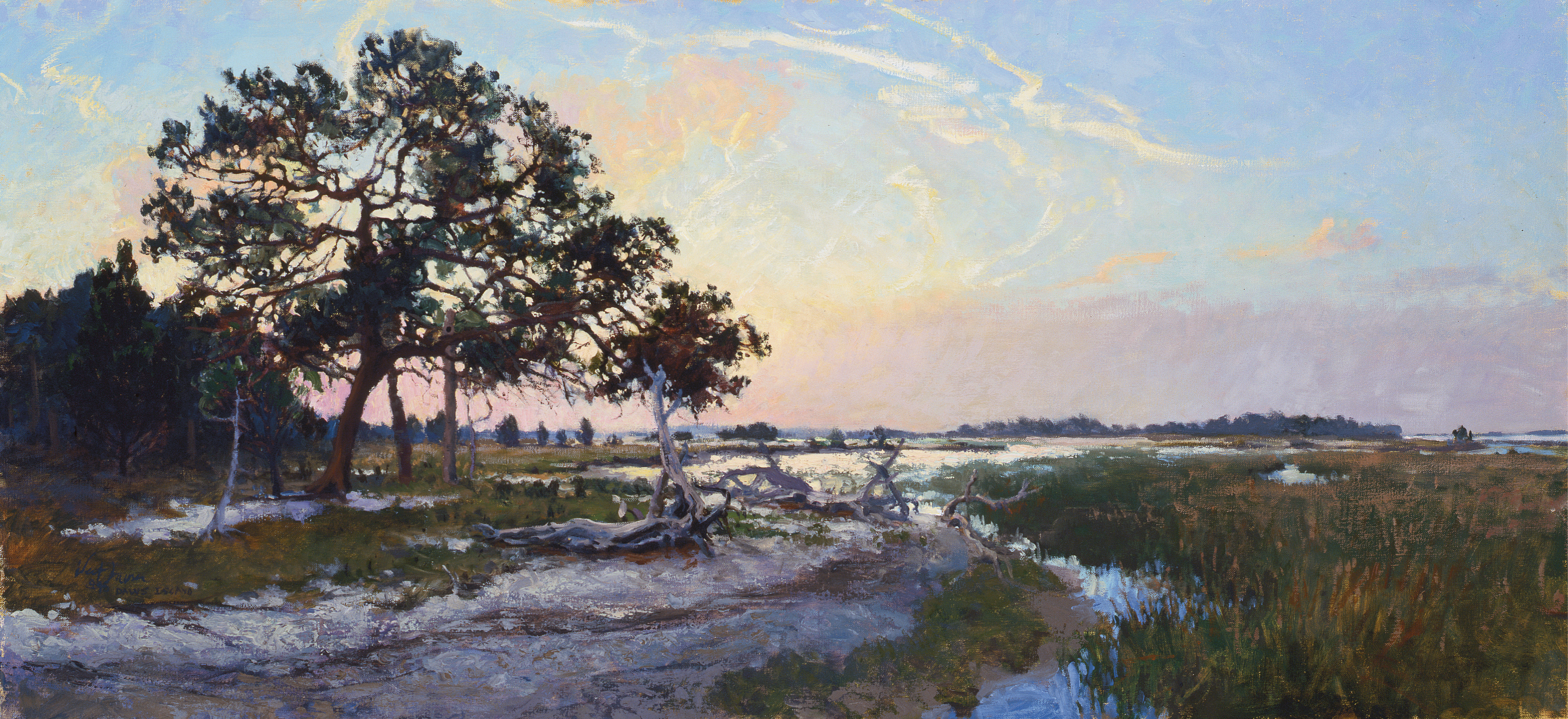 Native Spirits (Daws Island, South Carolina; oil; 15 ×  36 inches; 1996; private collection)