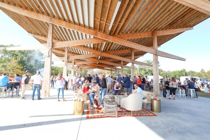VIP guests lounge under the pavilion.