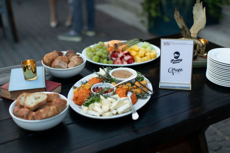 A bevy of small bites prepared by Edmund’s Oast and Frothy Beard Brewing.