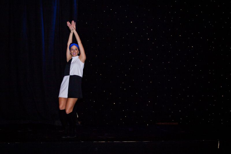 Lauren Krohn entertained the guests in typical &#039;60s fashion.