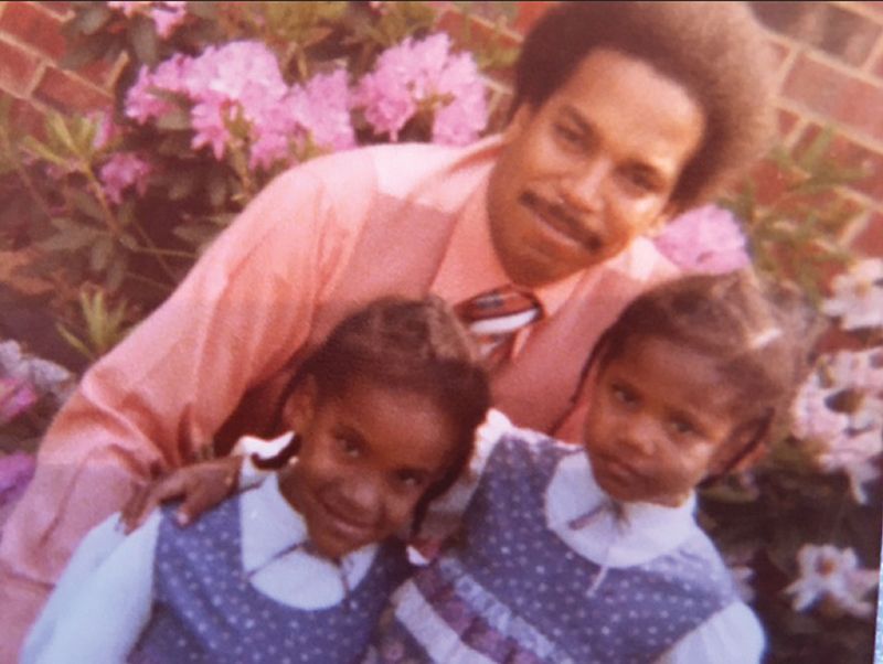 Matthews’s father, Tim, was a police officer, here with Matthews and her sister Rochelle, who’s 13 months younger. “We were one word: ‘TonyaandRochelle,’” Matthews says.