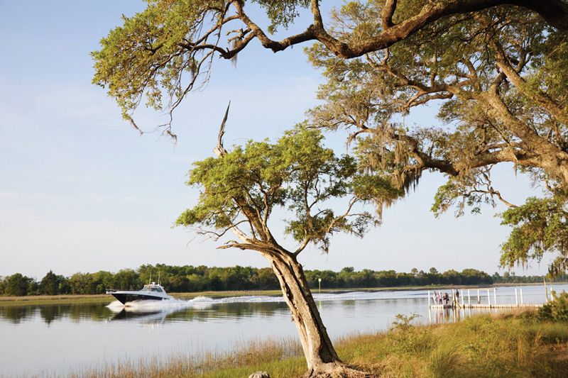 Watching boats pass on the Intracoastal Waterway.