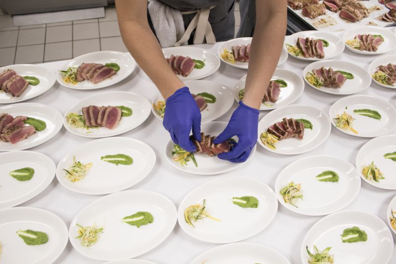 The evening’s first course: seared ahi tuna salad