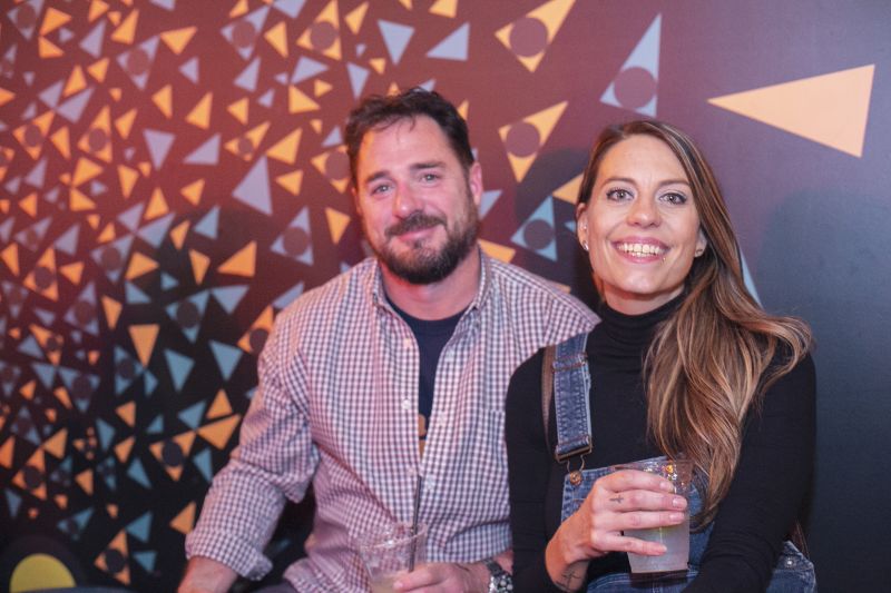 Attendees Jimmy Evans and Ashley Gregoncza pose for a photo at Taco Boy.