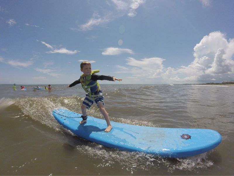 A grom in the making at Carolina Salt’s Folly Beach surf camp.