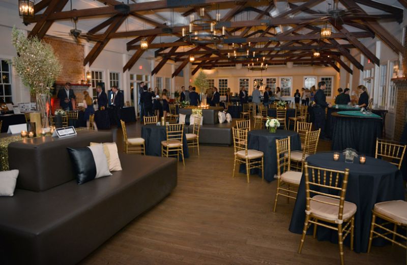 Before the food was served, guests mingled and checked out the auction items.