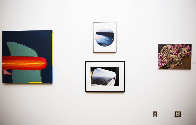Student art on display in the lobby