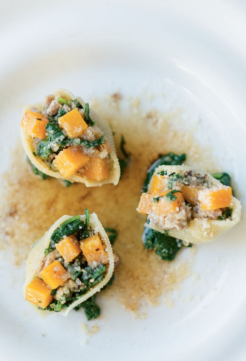 The Good Stuff: Brown butter and extra Parmesan cheese up this pasta dish’s indulgence.
