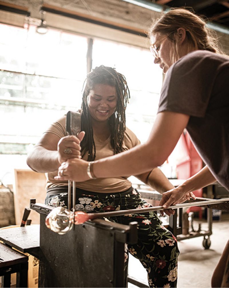 North Carolina Glass Center offers workshops that give newcomers a hands-on art experience.