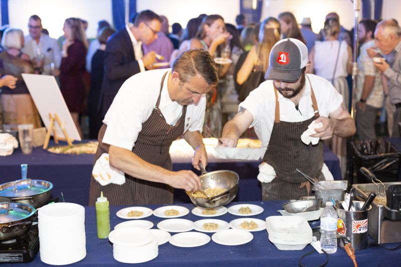 Chef stations lined both sides of Meeting Street in front of the Gibbes Museum.