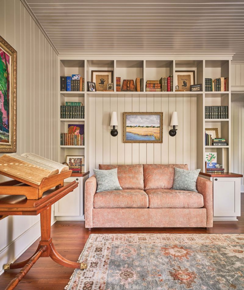 A sleep sofa from To The Trade on King allows it to transform back into a bedroom when necessary.