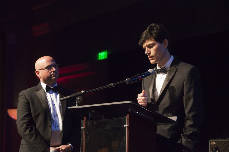 Dr. Brett Baker of Roper St. Francis delivers one of the evening’s speeches.