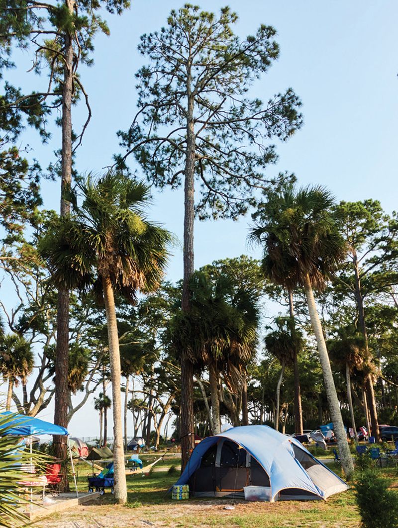 Tent sites near the dunes.