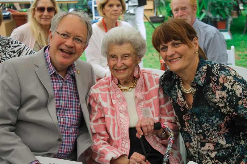 Mayor John Tecklenburg, guest of honor Lucile MacLennan, and Sandy Tecklenburg