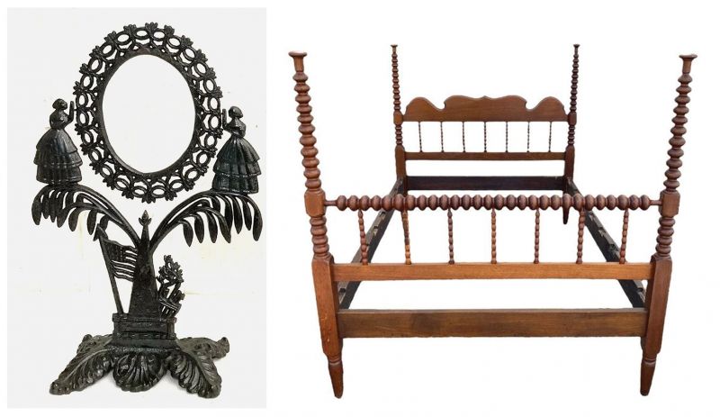 All manner of housewares were created, from glass bottles and cast-iron vanity mirrors to the then-popular spool-style beds, which are still referred to as “Jenny Lind beds.