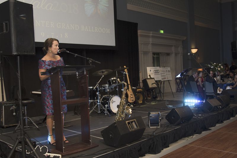 Megan Labriola shares LOR’s mission with guests.