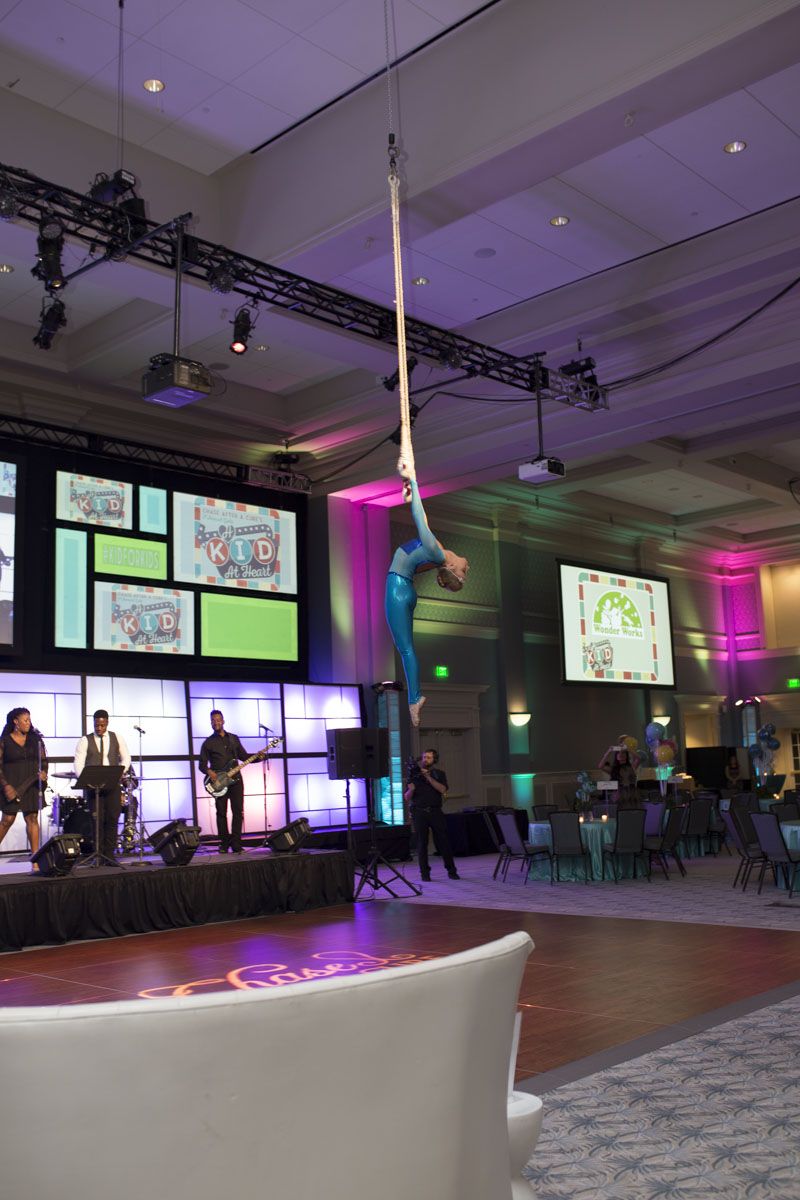 Elevate performers dazzled the crowd with trapeze acts.
