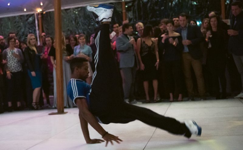 Break dancers provided impressive entertainment.
