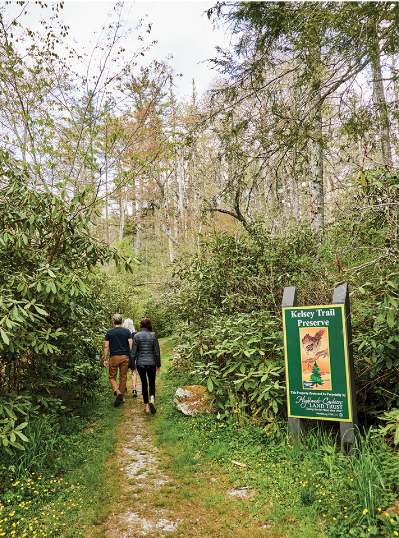 Natural Instincts: A hiking destination, Highlands has many in-town and nearby trails. (Clockwise from top left) The Kelsey Trail Preserve entrance.