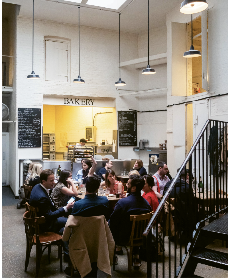 There’s no art on the walls nor music in the background at St. John—the focus here is “proper British” food and drink, with plenty of wit and conversation, too.