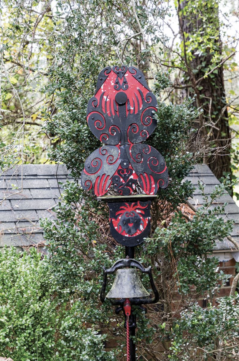 He designs the sculptures to be portable so he can store them during hurricanes, and portions are often interchangeable.