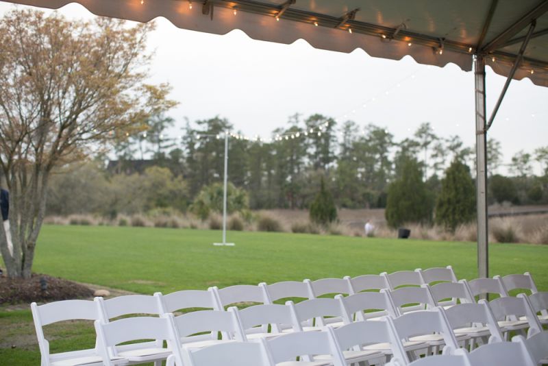 Lawn chairs were lined up in front of the stage where NEEDTOBREATHE would perform.
