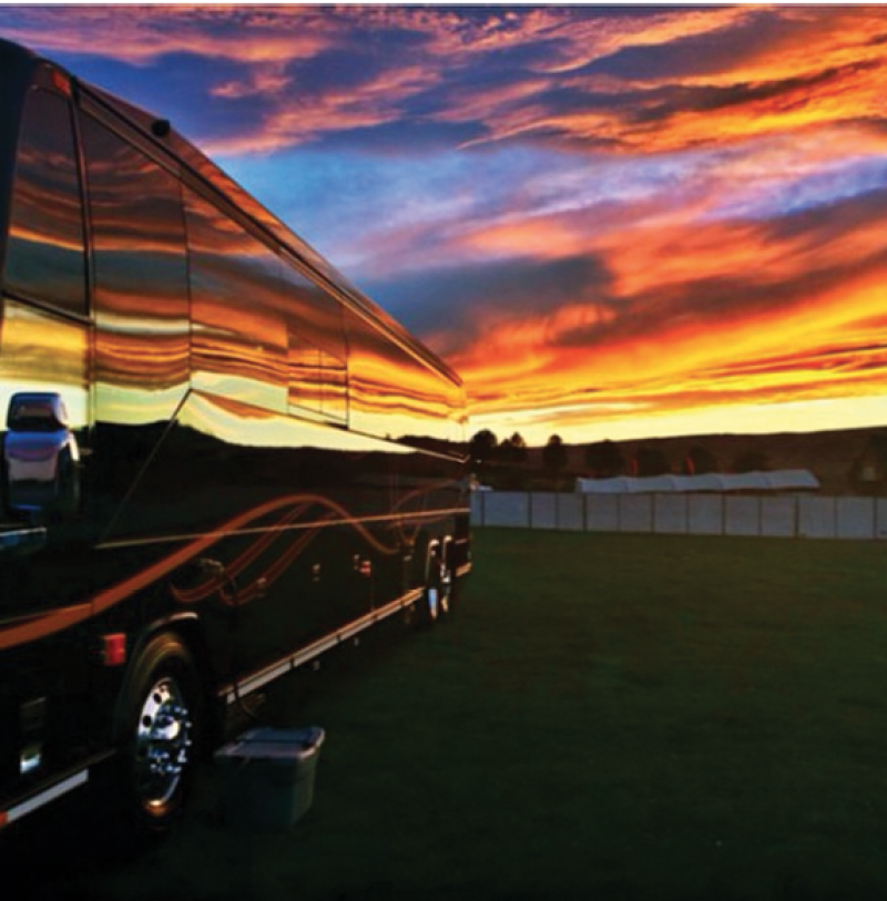 “Sunset on the bus at The Gorge,” Washington State, 2014.
