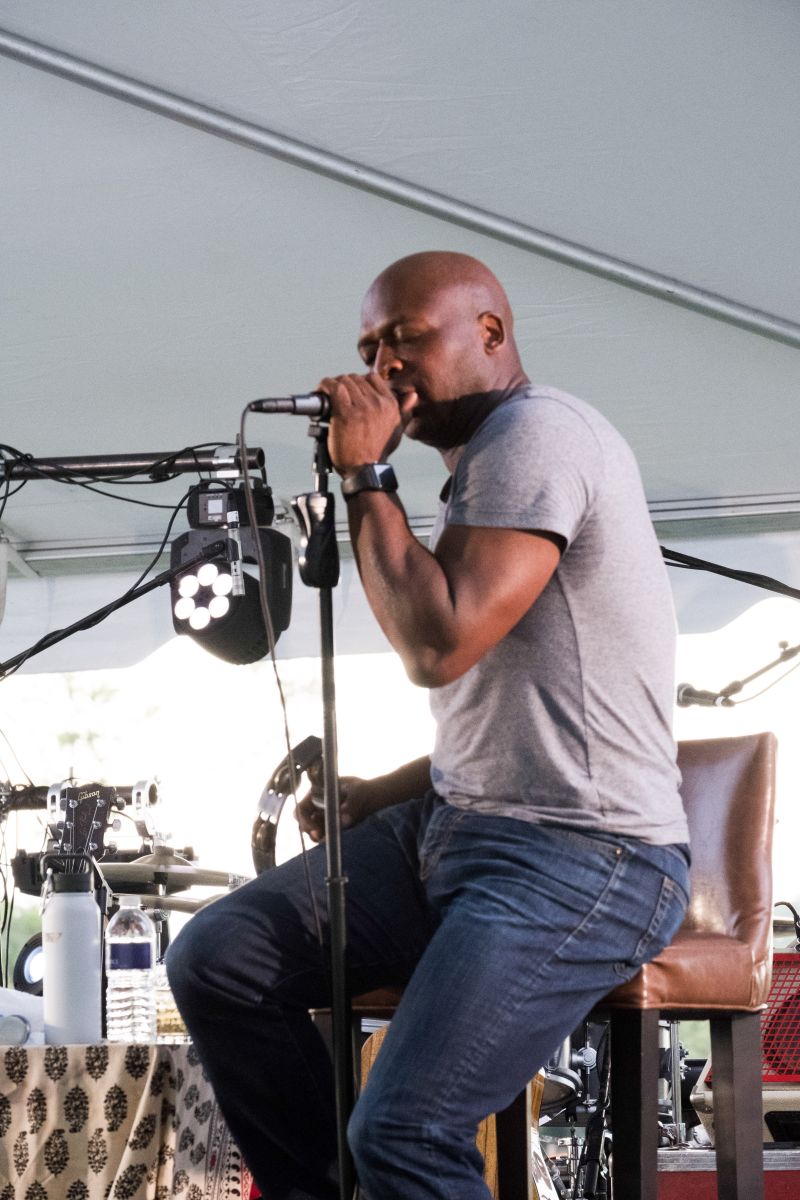 Time Davis, vocalist of One Kool Blow, provided smooth tunes during cocktail hour.