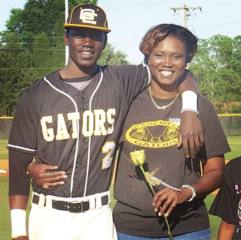 Most Valuable Mom: Chris pictured with his mom in April 2014 at Senior Night for Goose Creek High School, where he was a standout player before playing for Charleston Southern University. #MyMomIsTheRealMVP was a favorite hashtag for many of his social media posts prior to his mom’s death