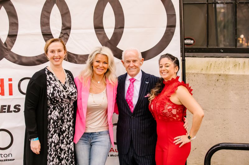 Tracey McDaniels-Miller, Susan Butler, Bill McDaniels, and Lori DeNicola posed for a photo during the seventh-annual Lip Sync for Lungs event.