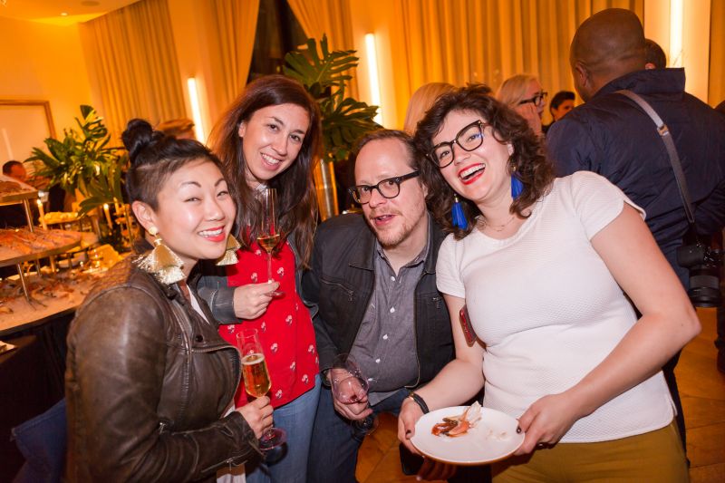 Laura Ryan, Chef Damon Wise, and Ellen Bennett with a guest