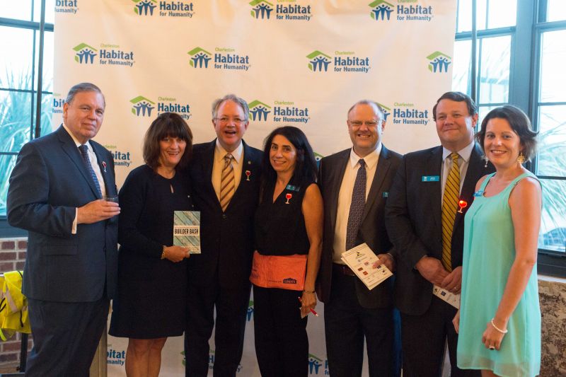 Guests enjoyed posing with props in front of Habitat for Humanity set