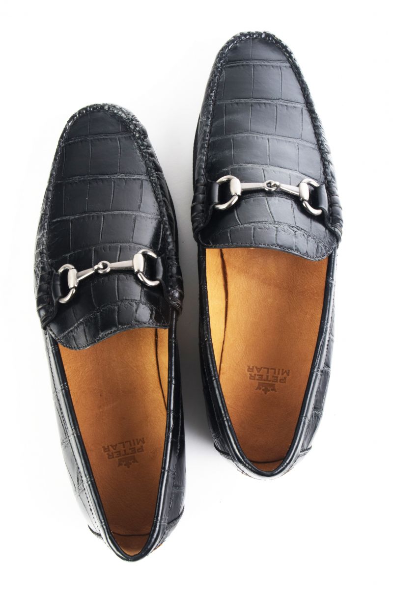 Peter Millar, &quot;Bit Croc&quot; loafer in &quot;black&quot;, $245 at Grady Ervin