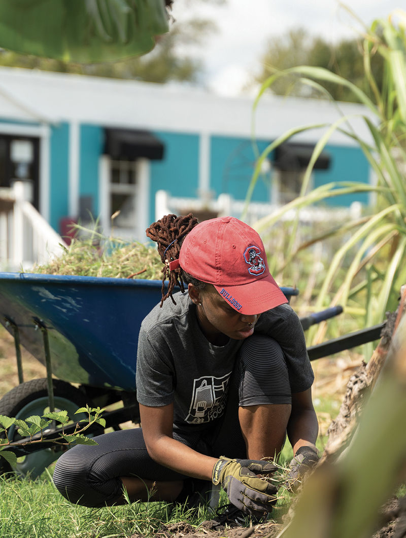 Volunteers help planting and tending at the farm during workdays held every third Saturday.