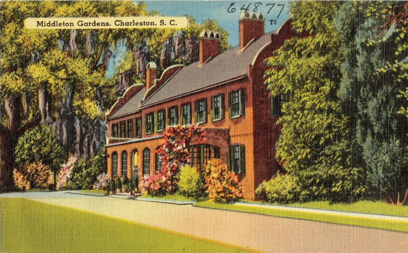 Middleton Gardens: “About 15 miles from Charleston, the famous Middleton Gardens are located on SC Highway 61. Here was the first formal garden in America, completed in 1750, and it was named after Arthur Middleton, one of the signers of the Declaration of Independence.”