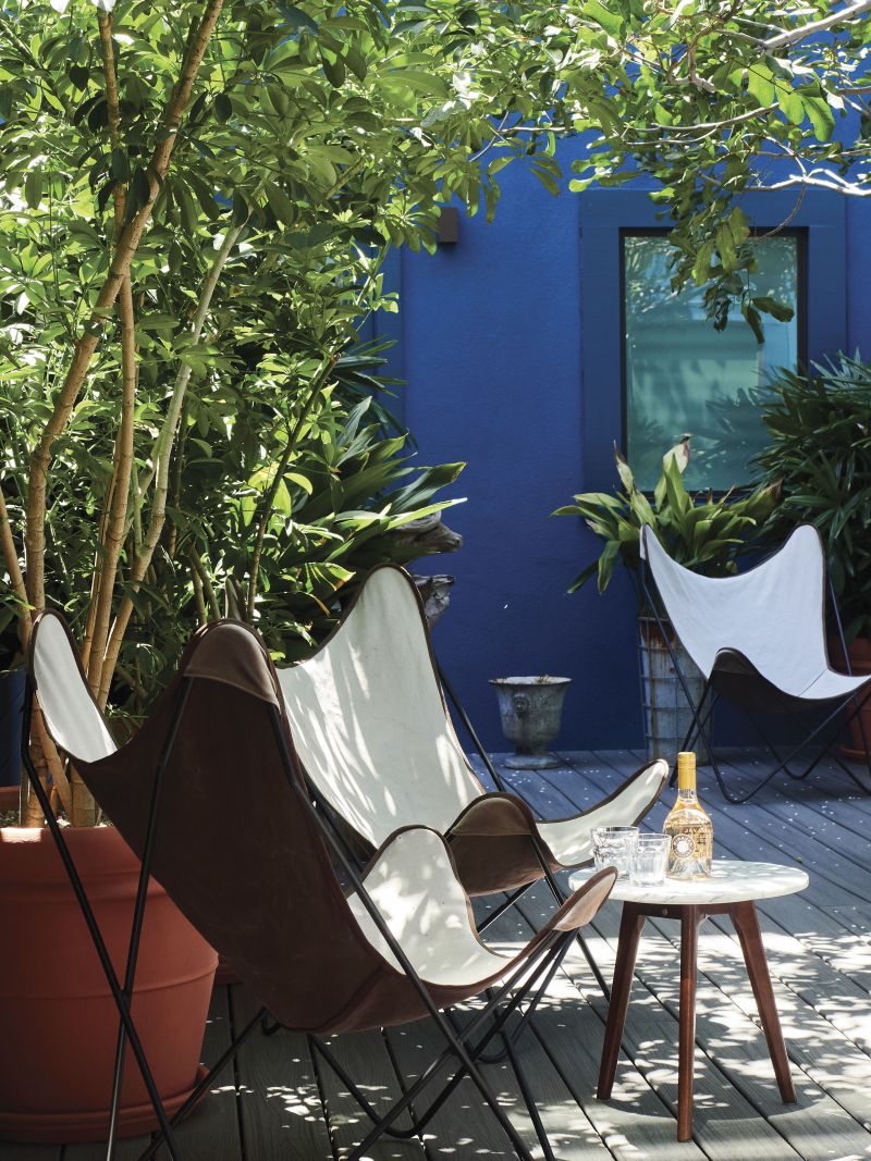 Some rooms open to an interior patio.