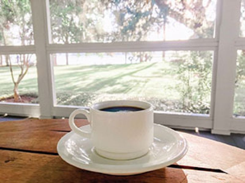 Top Cup:  “My husband, Kyle, and I sit and have coffee every single morning, and 99.9 percent of the time it’s a cup of King Bean Southern Pecan.”