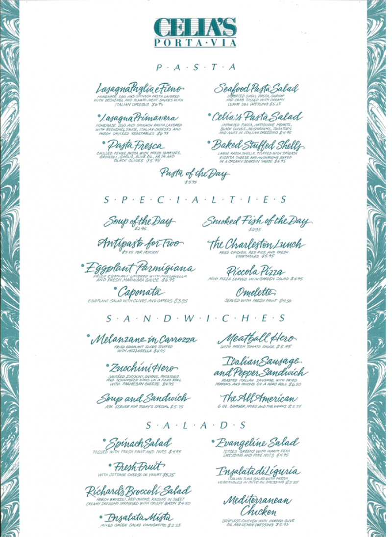 The menu