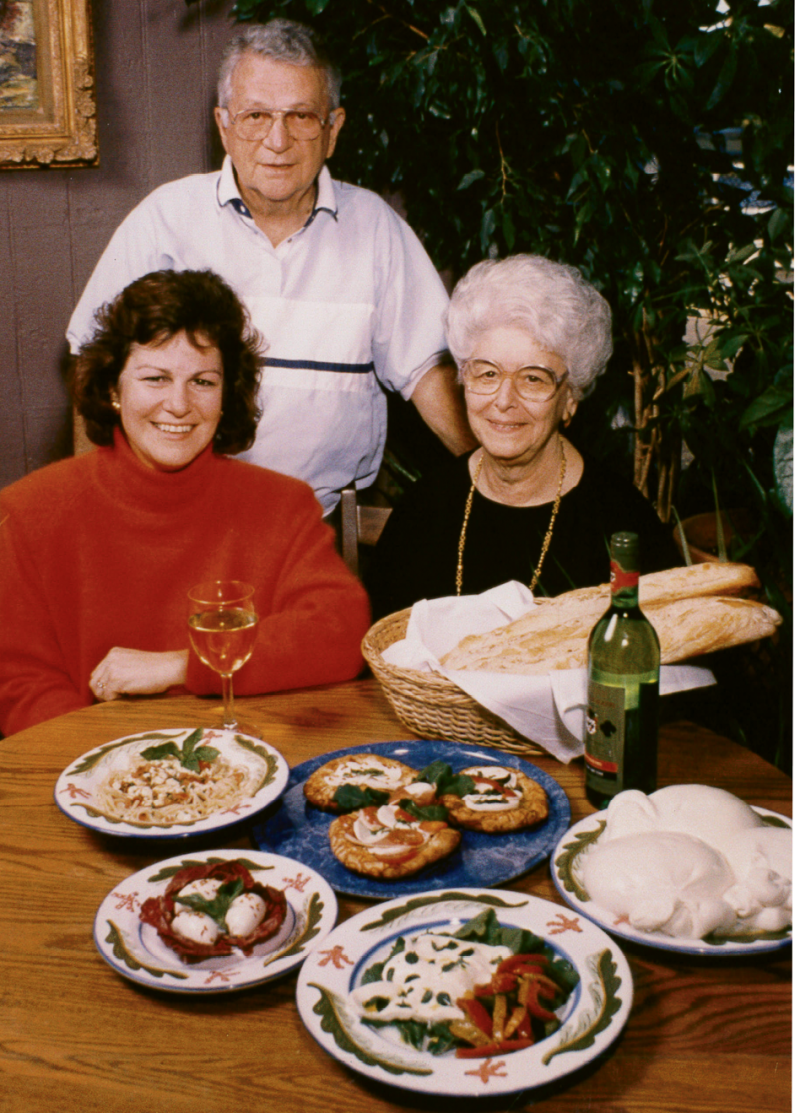 Celia Cerasoli with her parents, Arnold and Tina, who inspired her recipes and helped open the restaurant.