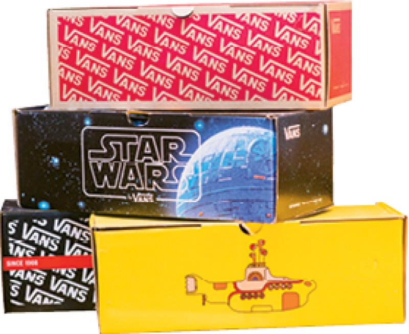 Shoe Guy: “I have 72 pairs of Vans—and the boxes—including the Star Wars and Beatles styles, boots, and high-tops.”