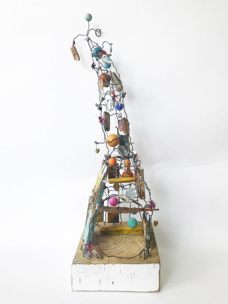 Shelter II (assemblage, 24 by 6 inches, 2021)